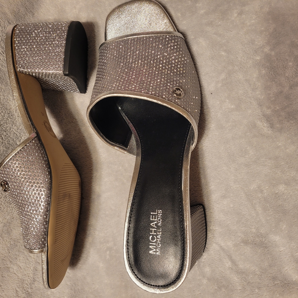 Michael Kors Silver Women's Slide Sandals